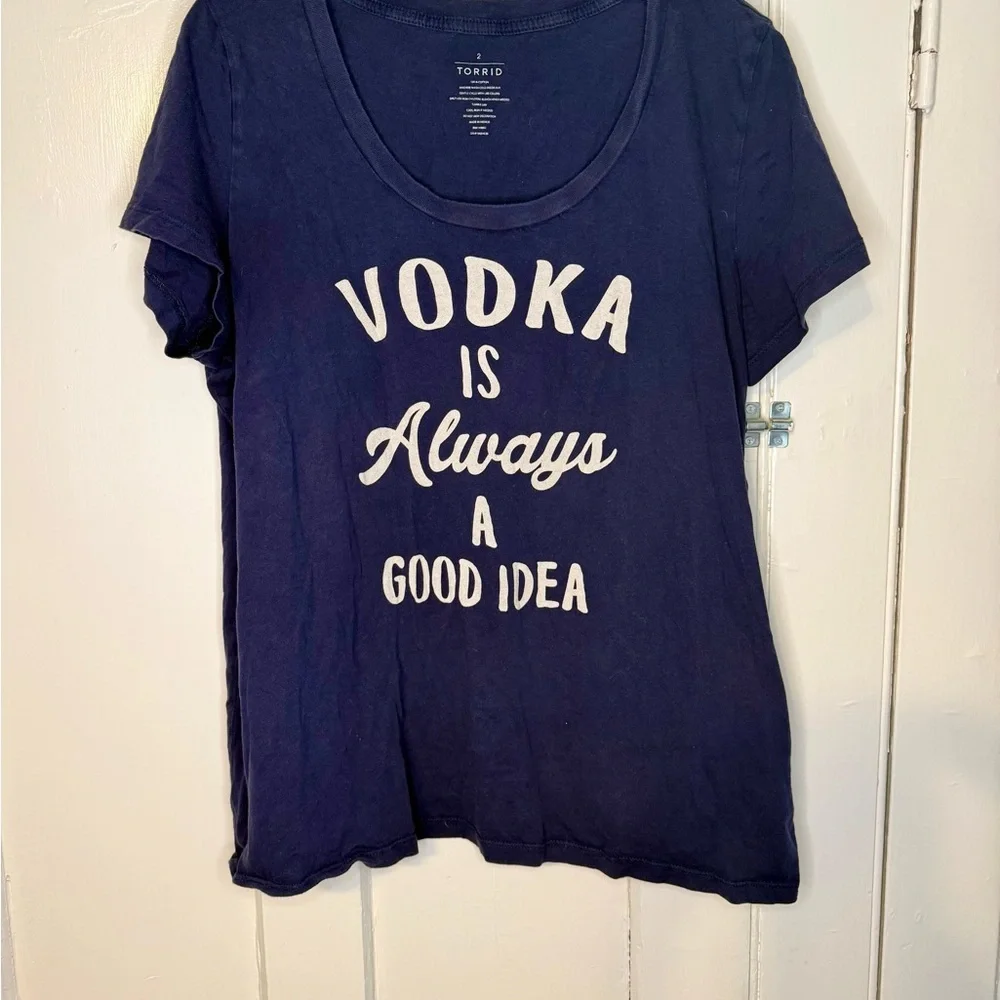 Torrid Navy Graphic Cotton Tee